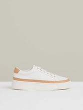 Grained Leather Platform Trainers in Camel/White | Reiss