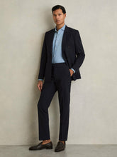Slim Fit Side Adjuster Trousers in Navy | Reiss Sale