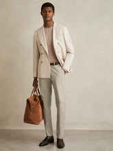 Slim Fit Cotton Blend Chinos in Stone | Reiss Sale