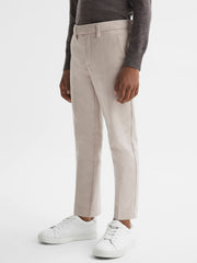 9-14 yrs Slim Fit Tapered Chinos in Stone | Reiss Near Me