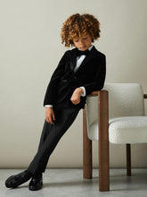 3-9 yrs Single Breasted Velvet Blazer in Black | Reiss
