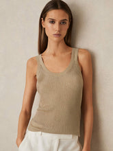 Metallic Vest Top in Gold | Reiss US