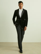 Velvet Single Breasted Slim Fit Jacket in Black | Reiss For Sale