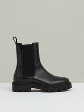 Leather Cleated Sole Chelsea Boots in Black | Reiss Onsale