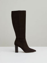Block Heel Knee High Boots in Chocolate | Reiss Near Me
