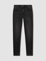 Tapered Slim-Fit Jeans in Washed Black | Reiss US