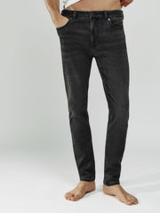 Tapered Slim-Fit Jeans in Washed Black | Reiss US