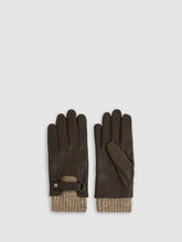 Leather Ribbed-Cuff Gloves in Dark Brown | Reiss Near Me