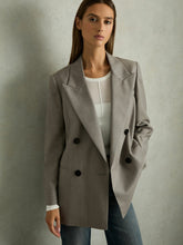 Wool Oversized Double-Breasted Blazer in Grey | Reiss Discount