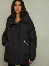 Petite Concealed-Hood Puffer Coat in Black | Reiss Near Me