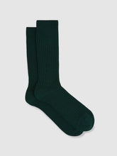 Ribbed Socks With Wool And Cashmere in Forest Green | Reiss USA