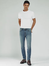 Cotton-Stretch Slim-Fit Jeans in Washed Indigo Green Cast | Reiss Onsale