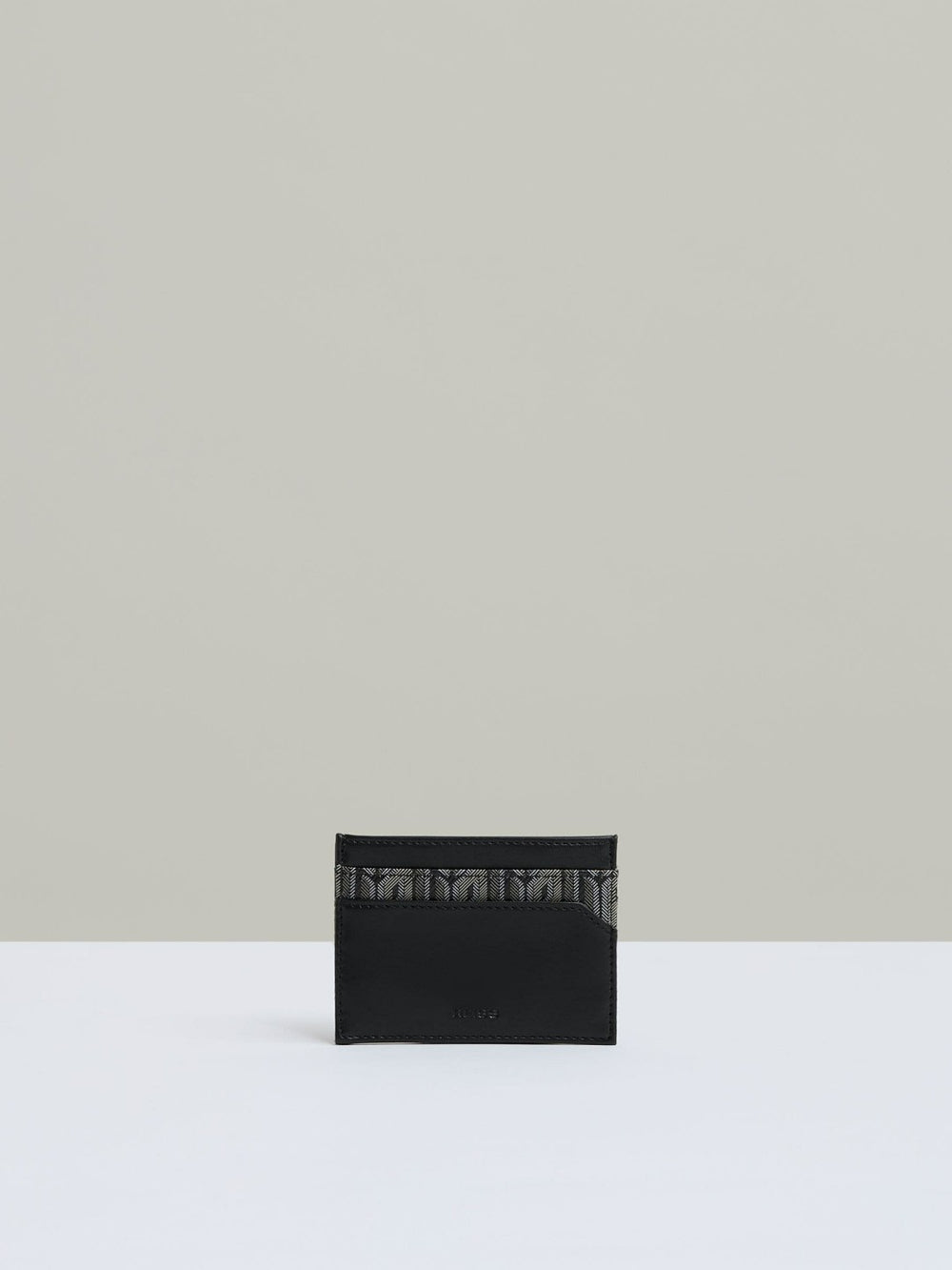 Monogram Canvas Card Holder in Black | Reiss Onsale