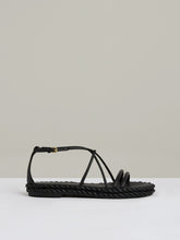 Leather Braided Flat Sandals in Black | Reiss Onsale