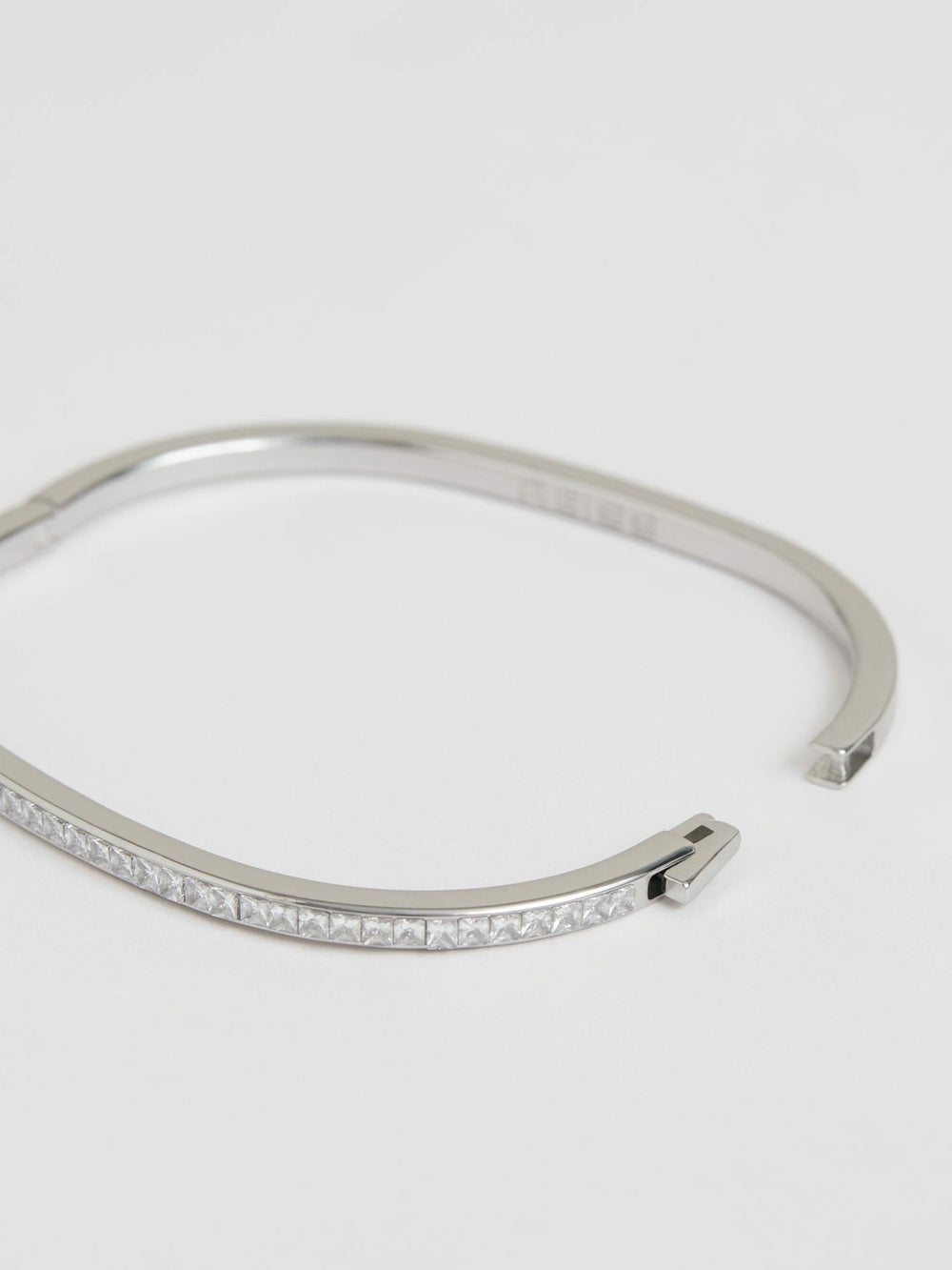 Hinged Crystal Cuff in Silver | Reiss Onsale