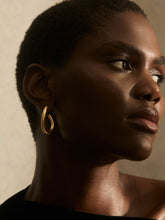 Wave Hoop Earrings in Gold Tone | Reiss US