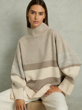 Wool Funnel-Neck Striped Jumper in Neutral | Reiss Sale