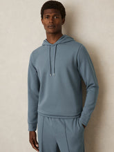 Interlock Jersey Drawstring Hoodie in Airforce Blue | Reiss Onsale