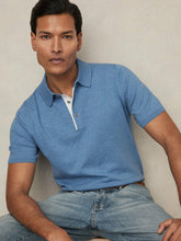 Contrast-Placket Polo Shirt With Cotton in Blue | Reiss Near Me