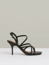 Leather Strappy Stiletto Sandals in Black | Reiss USA