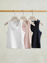 9-13 yrs Stretch-Cotton Ribbed Vest 3 Pack in Multicolour | Reiss