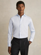 Regular Fit Cotton-Twill Two-Fold Shirt Slim-Fit in Soft Blue | Reiss USA