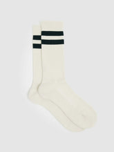 Cotton-Blend Double-Stripe Socks in Forest Green/Ecru | Reiss For Sale