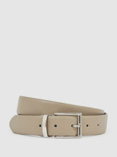 Leather Reversible Belt in Stone/Dark Brown | Reiss Discount