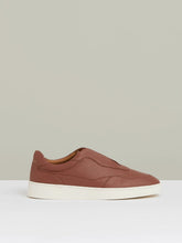 Leather Elasticated-Lace Trainers in Terracotta Brown | Reiss Sale