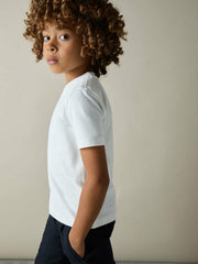 3-9 yrs Cotton Crew-Neck T-Shirt in White | Reiss For Sale