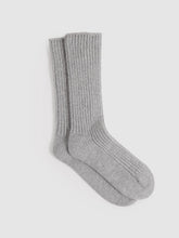Rib-Knit Socks With Cashmere in Grey | Reiss Sale