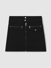 13-14 yrs Piqué Zip-Detail Mini Skirt in Black | Reiss For Sale