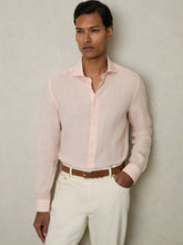 Linen Button-Through Shirt in Prep Pink | Reiss Discount