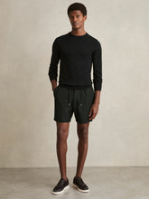 Textured Drawstring Shorts in Dark Green | Reiss Onsale
