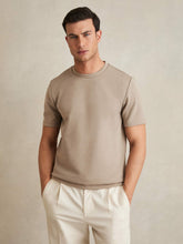 Interlock Jersey Crew Neck T-Shirt in Taupe Brown | Reiss