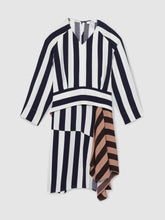 13-14 yrs Stripe-Print Handkerchief Dress in Multi | Reiss Onsale
