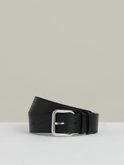 Leather Square Roller Buckle Belt in Black | Reiss Near Me