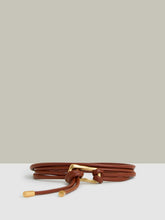 Sculpted Buckle Tubular Tie Belt in Tan | Reiss