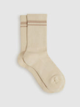 Cotton-Blend Striped Crew Socks in Cream | Reiss Discount