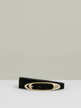 Leather Oval-Buckle Belt in Black | Reiss Discount