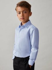 9-13 yrs Slim-Fit Cotton Shirt in Soft Blue | Reiss Near Me