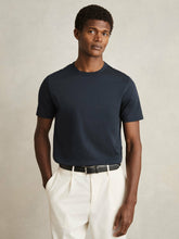 Mercerised-Cotton Crew-Neck T-Shirt in Navy | Reiss Sale