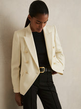 Tailored Fit Textured Double Breasted Blazer in White | Reiss For Sale