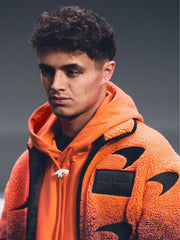 Unisex Fit McLaren F1 Team Ombré Fleece Jacket in Papaya Orange/Purple | Reiss Near Me