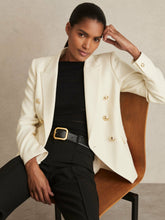 Petite Tailored Fit Textured Double Breasted Blazer in White | Reiss Discount