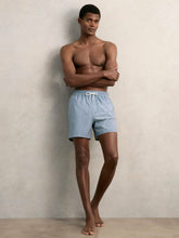 Drawstring Geometric Print Swim Shorts in Airforce Blue | Reiss Sale