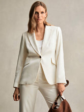 Petite Single-Breasted Peak-Lapel Tailored Blazer in Cream | Reiss Sale