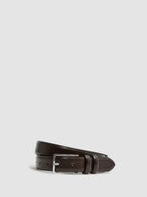 Smooth Leather Belt in Chocolate | Reiss Discount
