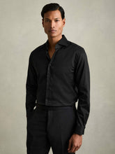 Regular Fit Slim-Fit Cotton Double-Cuff Shirt in Black | Reiss Onsale