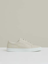 Tumbled-Leather Low-Top Trainers in Off White | Reiss For Sale